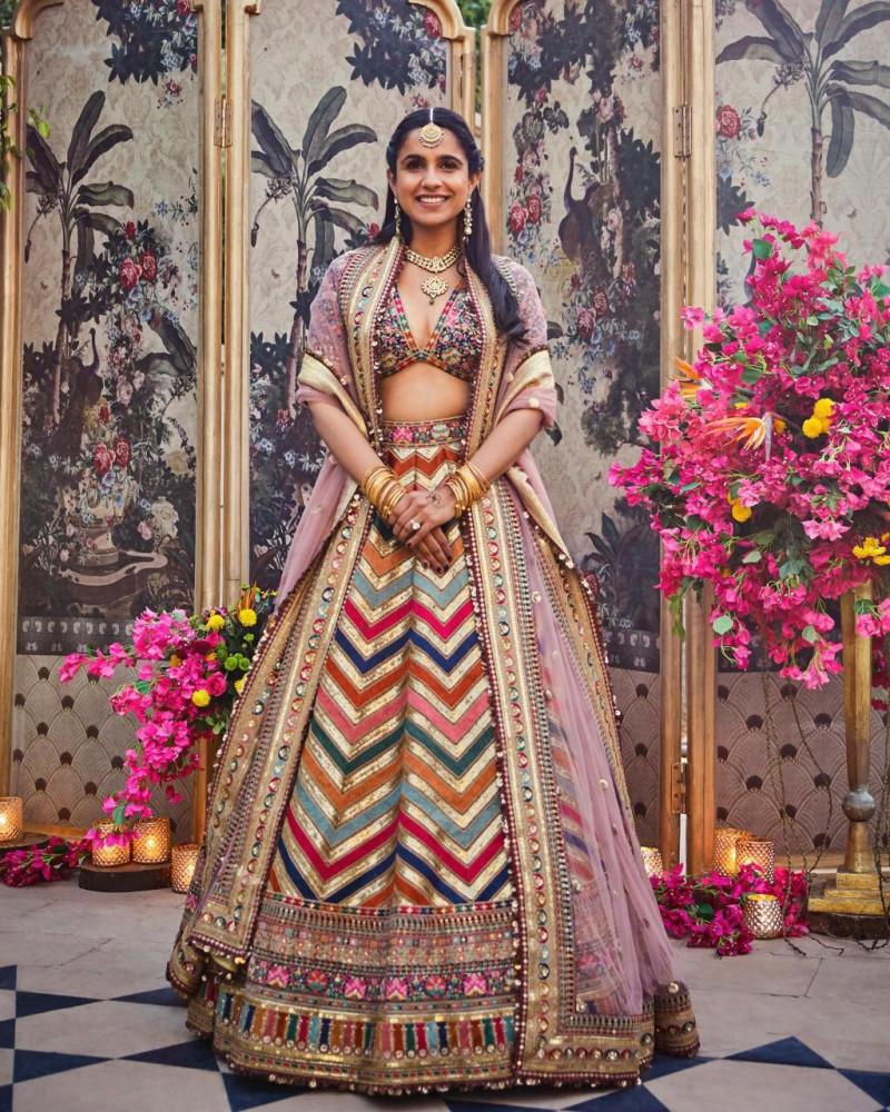 multi colour ghagra