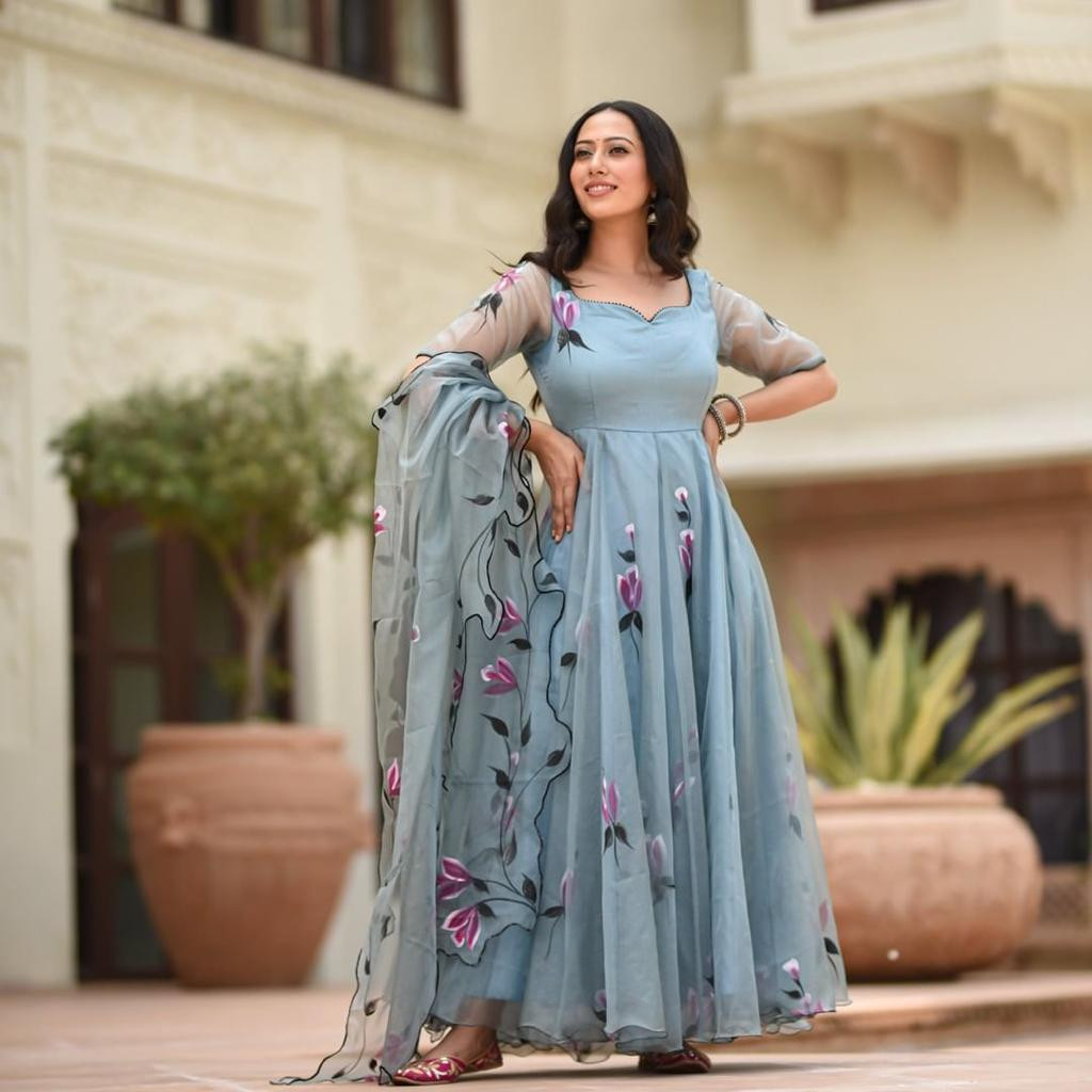 Floral anarkali suits clearance