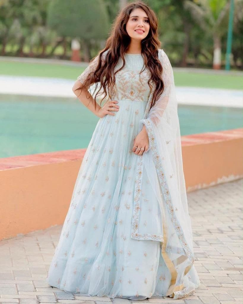 net dupatta dresses