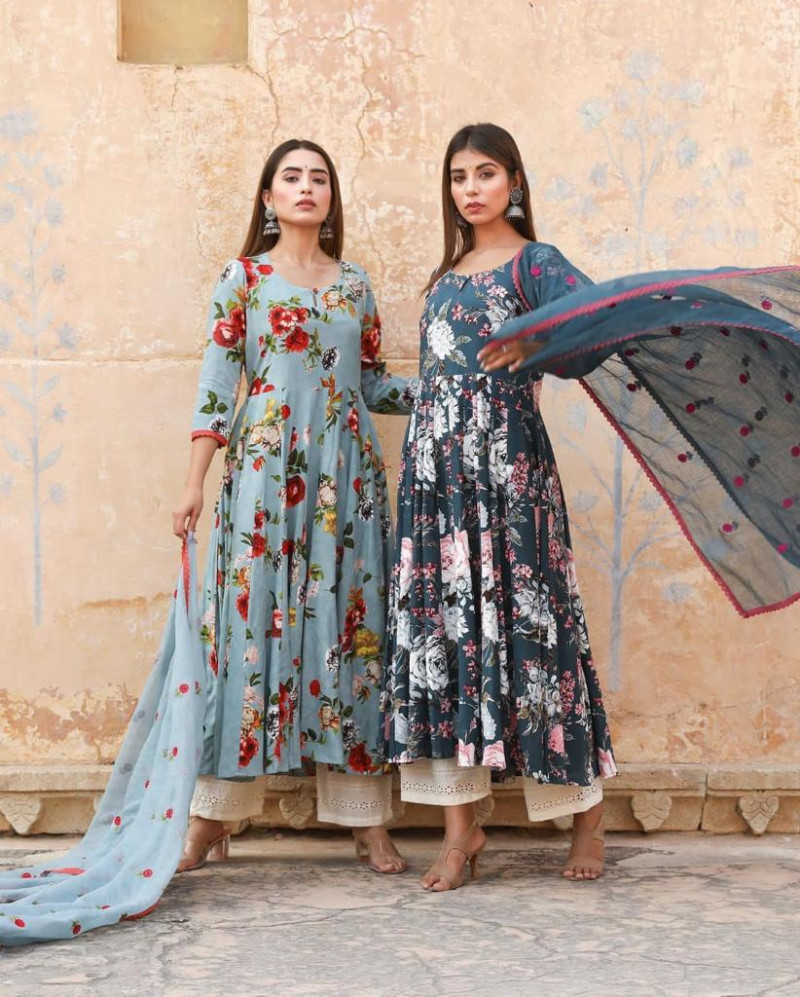 floral anarkali suits