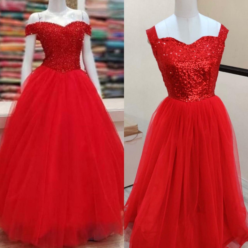 red colour gown