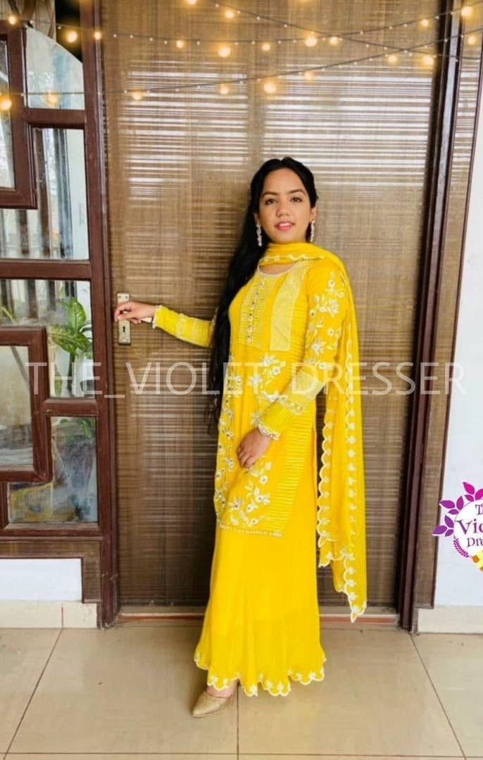 yellow sharara design