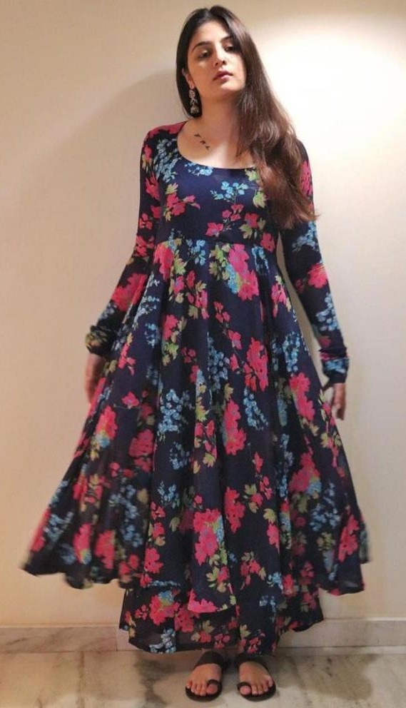 Heavy Beautiful Navy Blue Printed 