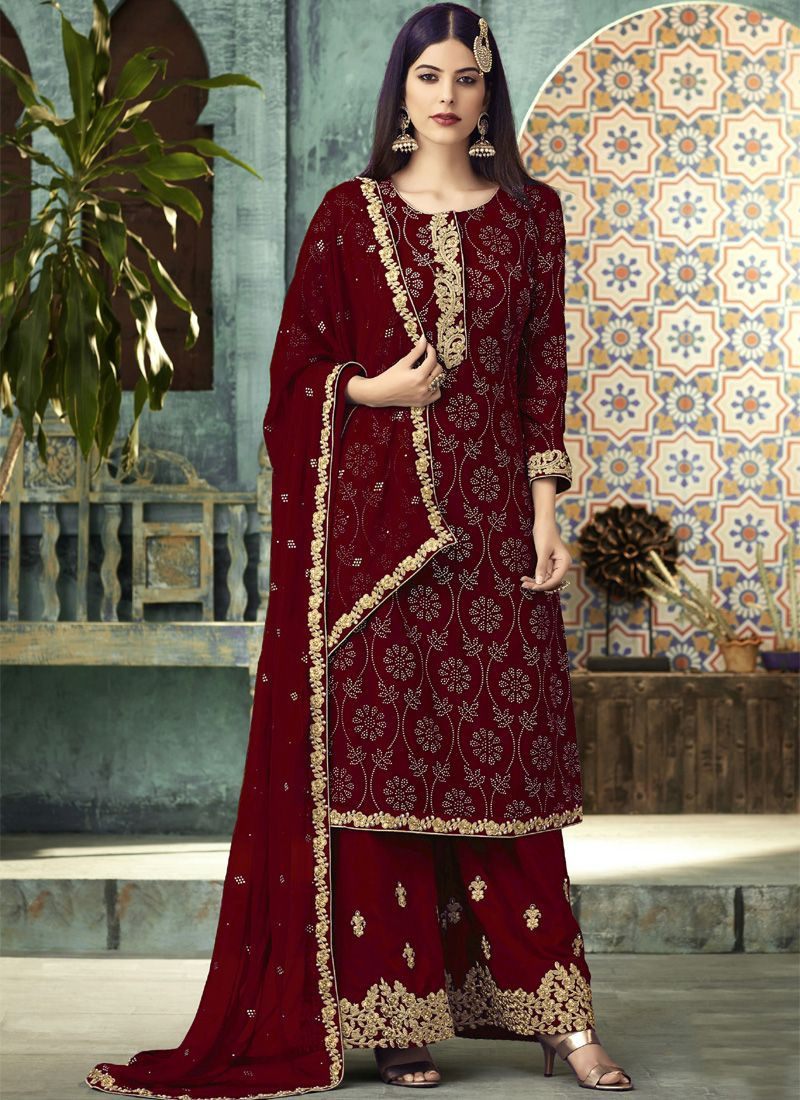 georgette suits with plazo