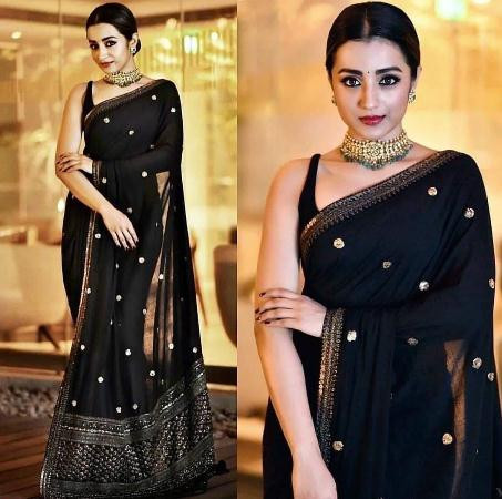 designer party wear black sarees