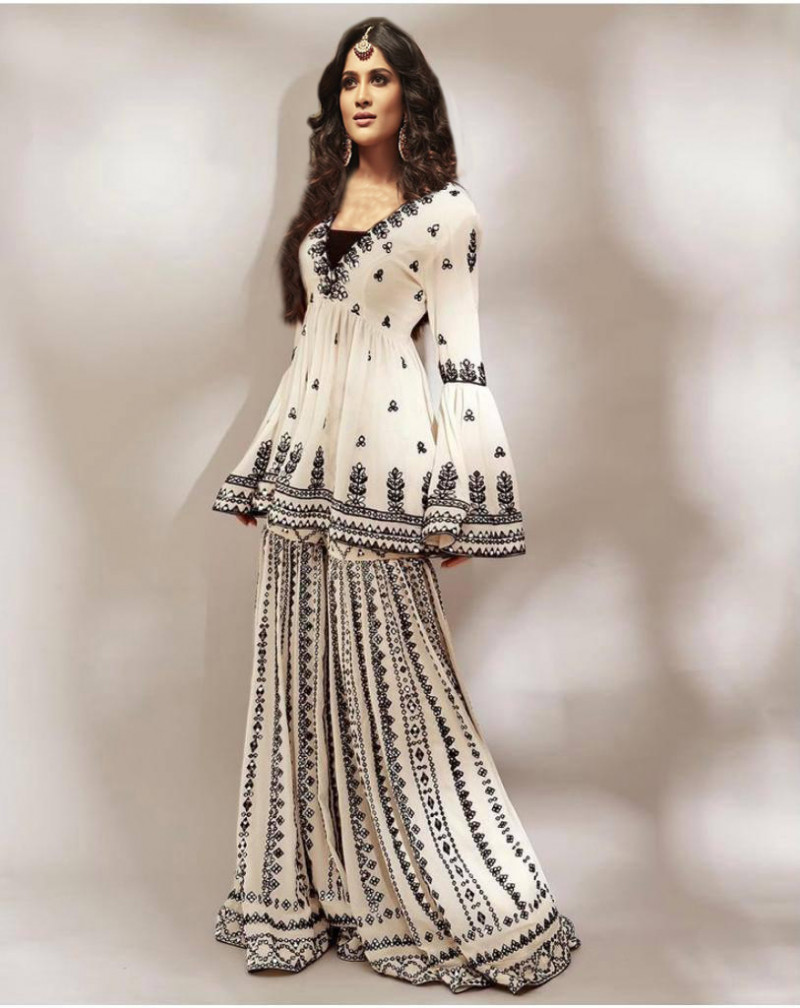 Designer White Georgette Georgette 