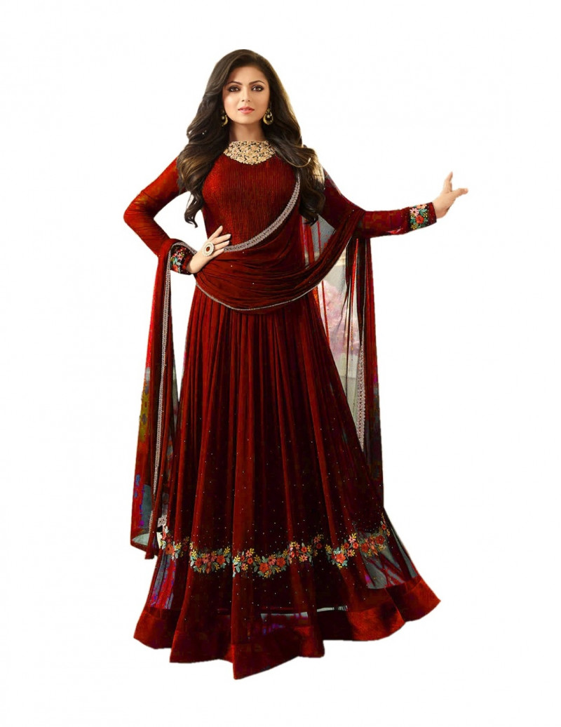 red colour anarkali